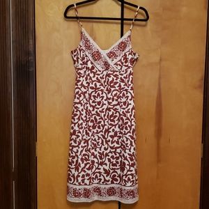Ann Taylor red flower patterned dress